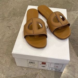 Dior D Club Slides in Natural (tan). Size 37. Great condition. Only worn once.